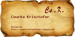 Csurka Krisztofer névjegykártya